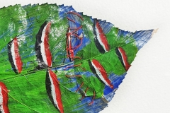 Blattscape No 120 | Blatt (gummiert) | Acryl | 6 x 12 cm | 2018